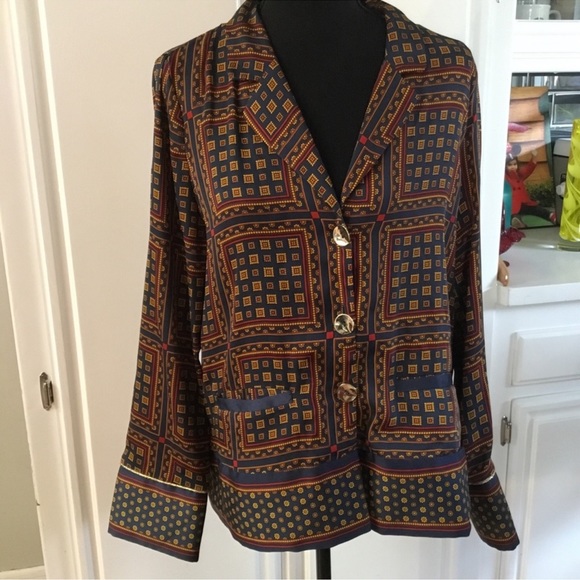 Zara TRF Satin Print Blouse! Size L - Picture 5 of 9